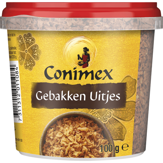 Foto van Conimex Gebakken uitjes op witte achtergrond