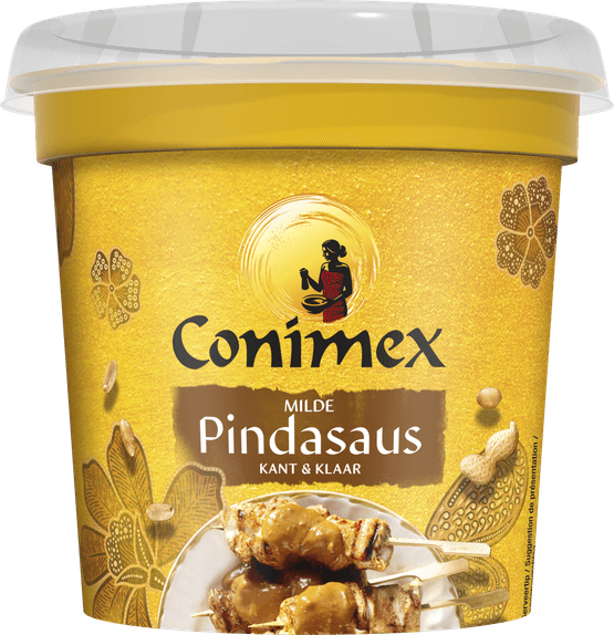 Foto van Conimex Pindasaus kant en klaar mild op witte achtergrond