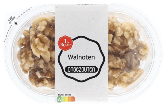 Foto van 1 de Beste Walnoten ongezouten op witte achtergrond