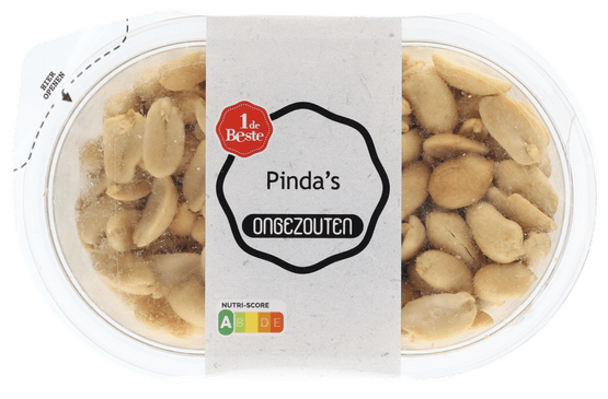 Foto van 1 de Beste Pindas ongezouten op witte achtergrond