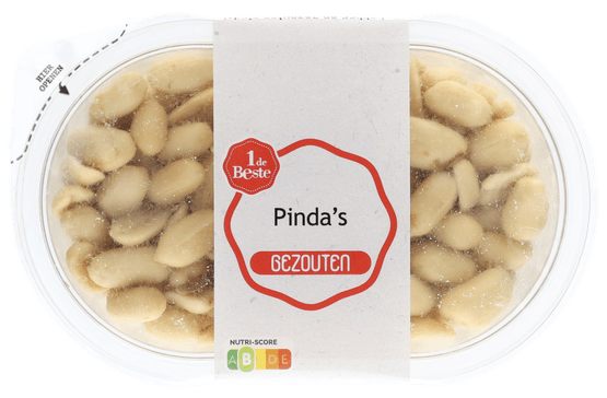 Foto van 1 de Beste Pindas gezouten op witte achtergrond