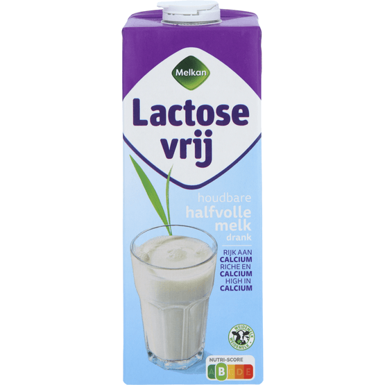 Foto van Melkan Houdbare melk halfvol lactosevrij op witte achtergrond