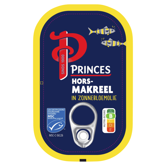 Foto van Princes Makreelfilet in zonnebloemolie op witte achtergrond