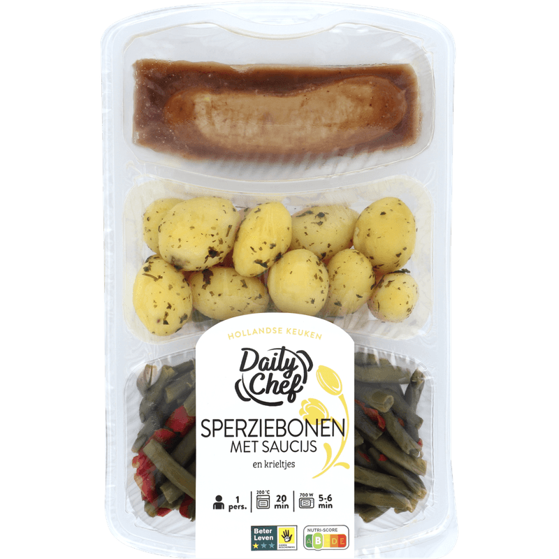 Daily Chef Sperzieboom en krieltjes met een saucijs
