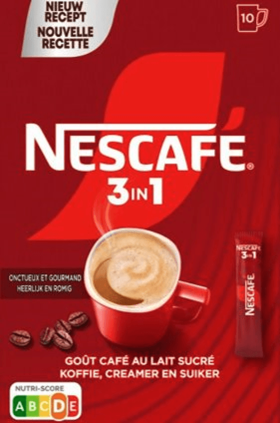 Foto van Nescafé Oploskoffie 3-in-1 10 st. op witte achtergrond