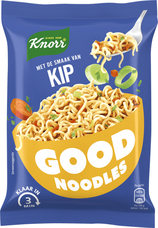 Foto van Knorr Good noodles kip op witte achtergrond