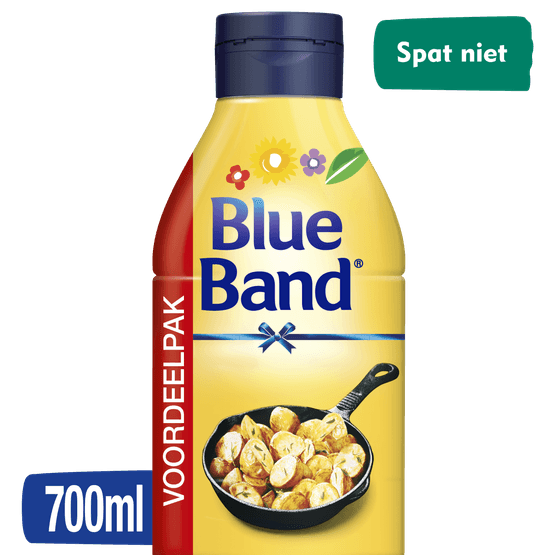 Foto van Blue Band Vloeibaar op witte achtergrond