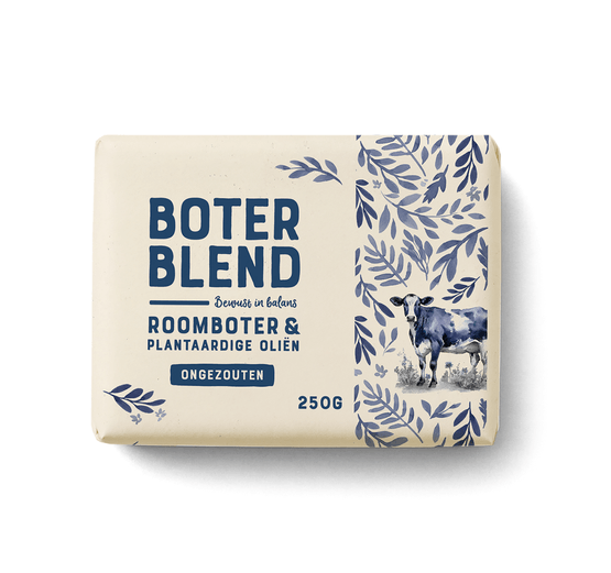 Foto van BOTER BLEND Roomboter ongezouten op witte achtergrond