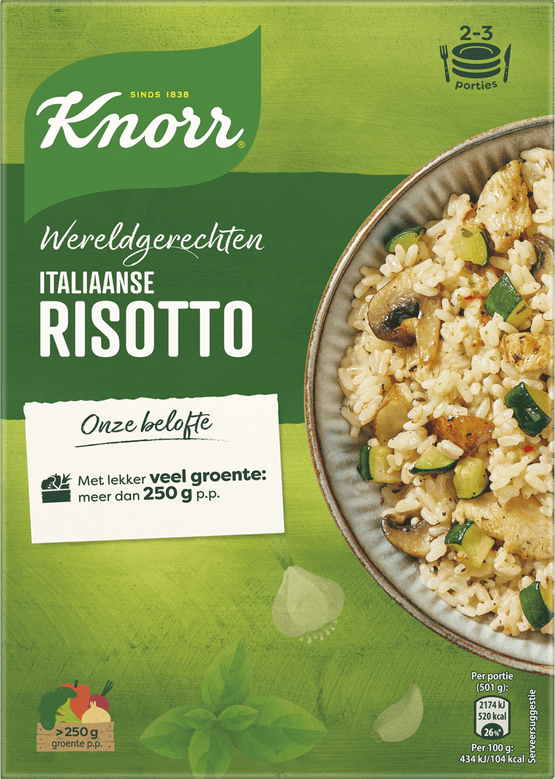 Foto van Knorr Wereldgerecht italiaanse risotto op witte achtergrond