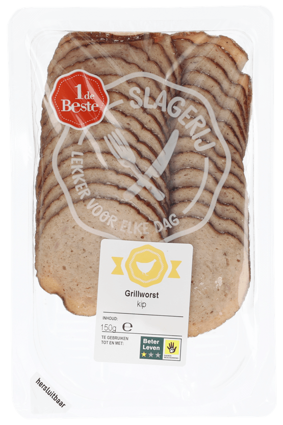 Foto van 1 de Beste Grillworst kip op witte achtergrond