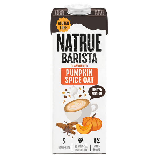 Foto van Barista pumpkin spice oat op witte achtergrond