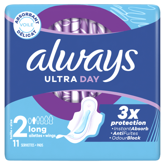 Foto van Always Maandverband ultra day long plus op witte achtergrond