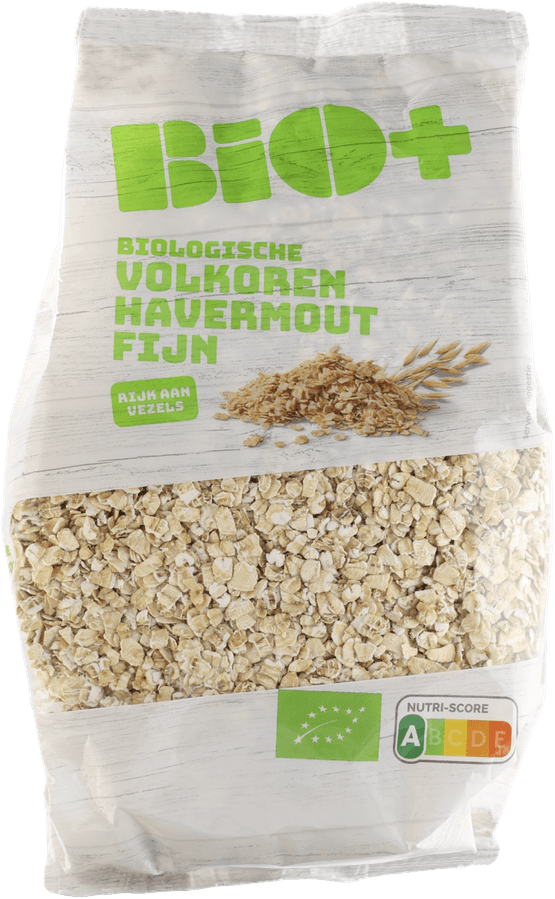 Foto van Bio+ Havermout fijn op witte achtergrond