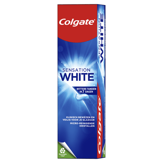 Foto van Colgate Tandpasta sensation white op witte achtergrond
