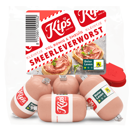 Foto van Kips Smeerleverworst kleintje op witte achtergrond