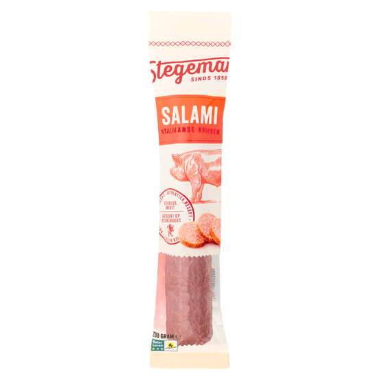 Foto van Stegeman Salami Italiaanse kruiden op witte achtergrond