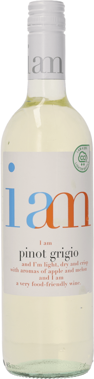 Foto van I Am Pinot grigio op witte achtergrond