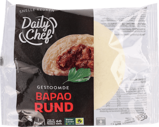 Foto van Daily Chef Bapao rundvlees op witte achtergrond