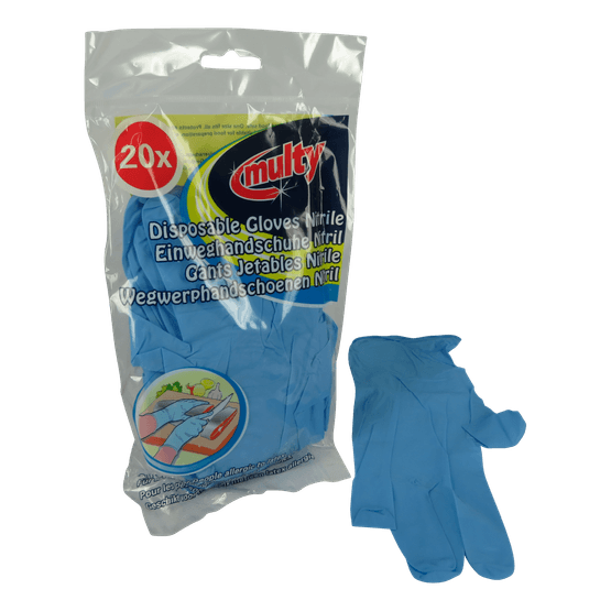 Foto van Multy Nitril handschoenen blauw op witte achtergrond