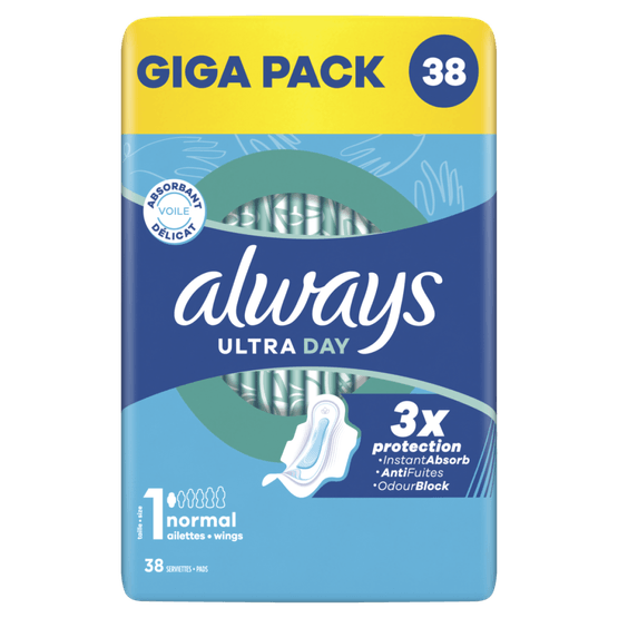 Foto van Always Maandverband ultra day normal plus op witte achtergrond