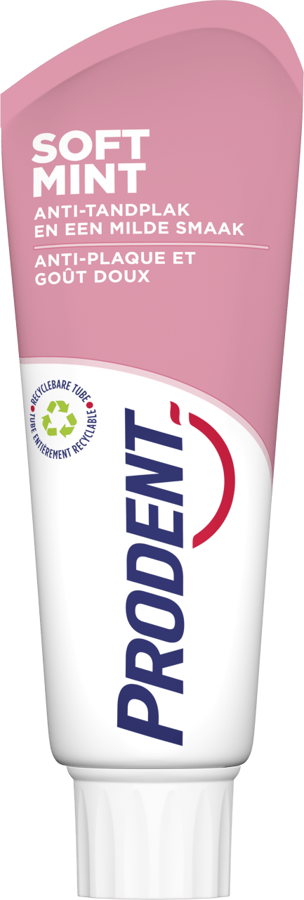 Foto van Prodent Tandpasta soft mint op witte achtergrond