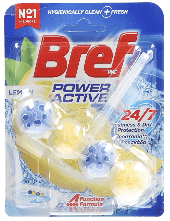 Foto van Bref Toiletblok poweractiv lemon op witte achtergrond