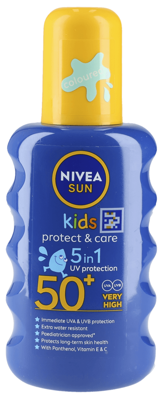 Foto van Nivea Kids spray spf50+ op witte achtergrond