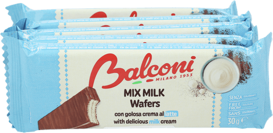 Foto van Balconi Wafer mix milk latte op witte achtergrond
