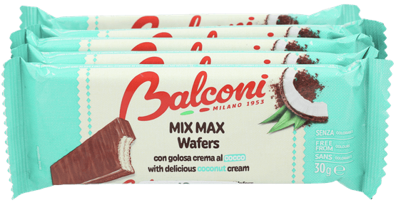 Foto van Balconi Wafer mix max cocco op witte achtergrond