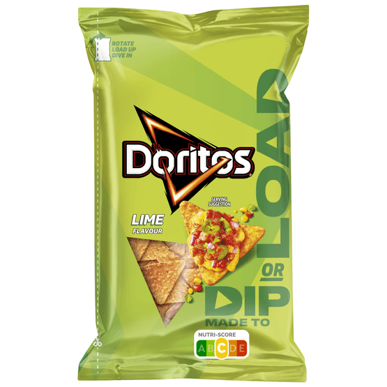 Foto van Doritos Tortilla chips lime op witte achtergrond