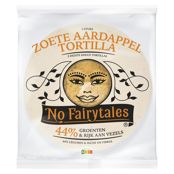 Foto van No Fairytales Tortilla zoete aardappel op witte achtergrond