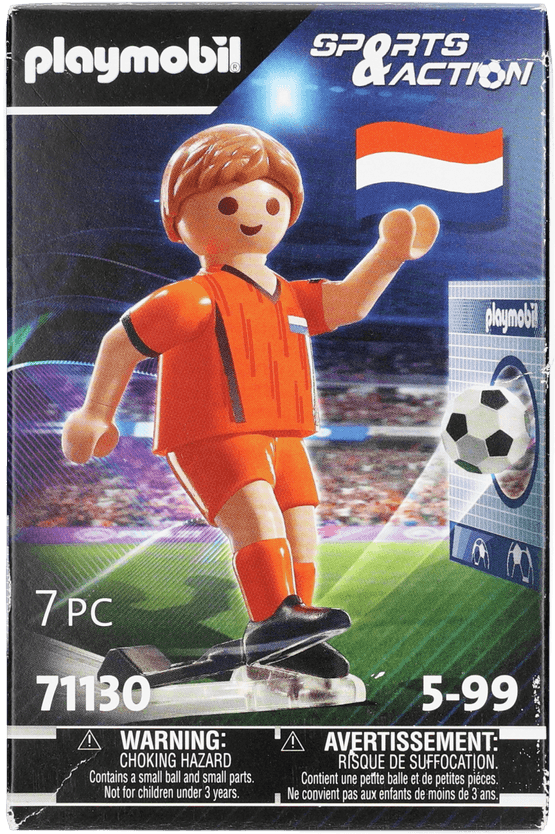 Foto van Playmobil Voetballer op witte achtergrond