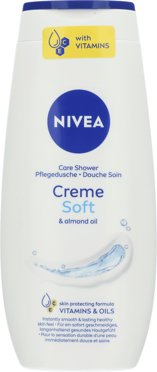 Foto van Nivea Douchegel creme soft op witte achtergrond