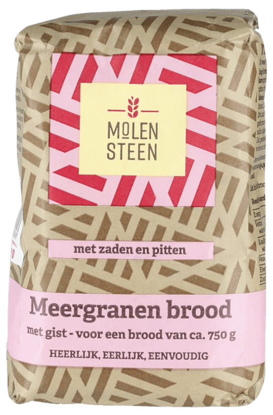 Foto van Molensteen Broodmix meergranen op witte achtergrond
