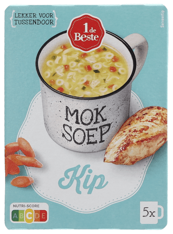 Foto van 1 de Beste 1 kop soep kip 5 st. op witte achtergrond