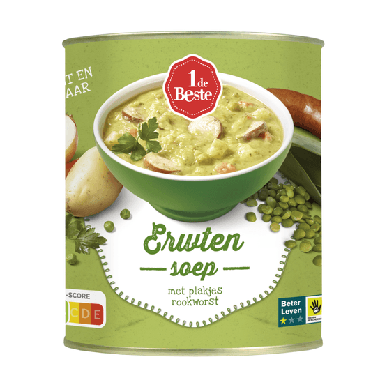Foto van 1 de Beste Erwtensoep op witte achtergrond