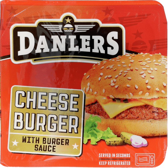 Foto van DANLERS Cheesburger 1 st. op witte achtergrond