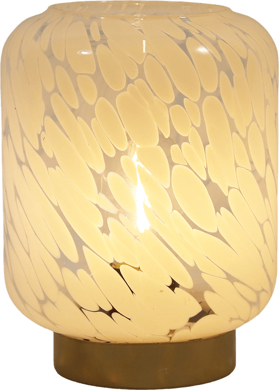 Foto van Glazen ledlamp op witte achtergrond