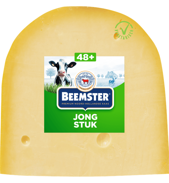 Foto van Beemster Jonge kaas 48+ stuk op witte achtergrond
