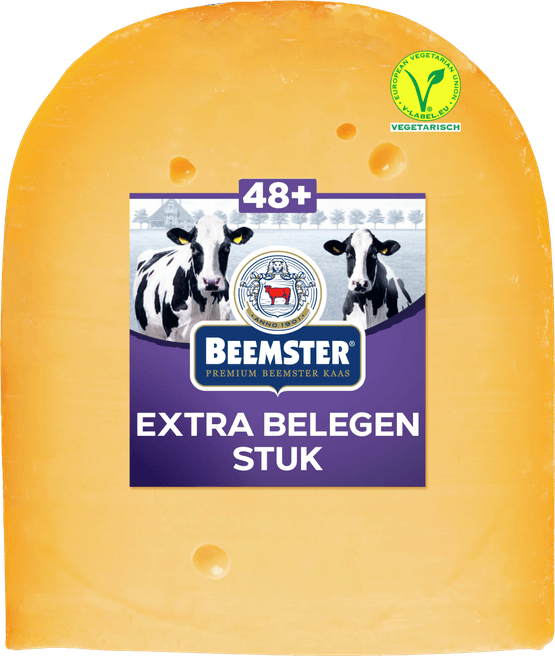 Foto van Beemster Extra belegen 48+ stuk op witte achtergrond