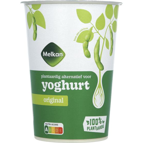 Foto van Melkan Soja yoghurt naturel original op witte achtergrond