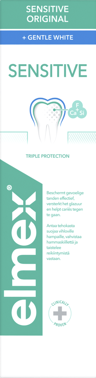 Foto van Elmex Tandpasta sensitive whitening op witte achtergrond