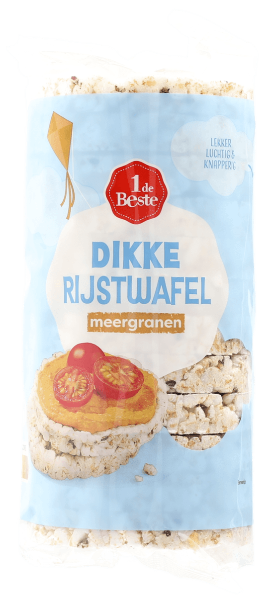 Foto van 1 de Beste Dikke rijstwafel meergranen op witte achtergrond