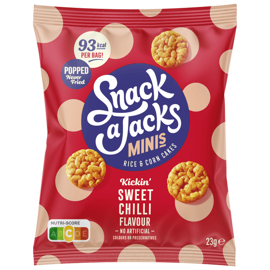 Foto van Snack a Jacks Minis sweet chili op witte achtergrond