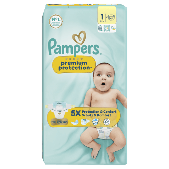 Foto van Pampers Premium protection maat 1 op witte achtergrond