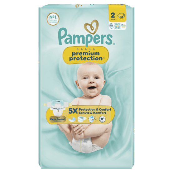 Foto van Pampers Premium protection maat 2 op witte achtergrond