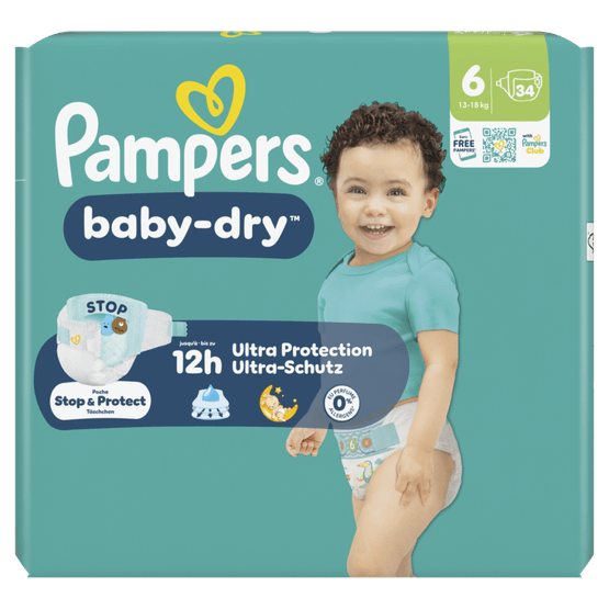 Foto van Pampers Baby dry maat 6 op witte achtergrond