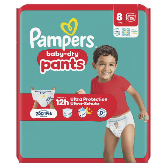 Foto van Pampers Baby dry pants maat 8 op witte achtergrond