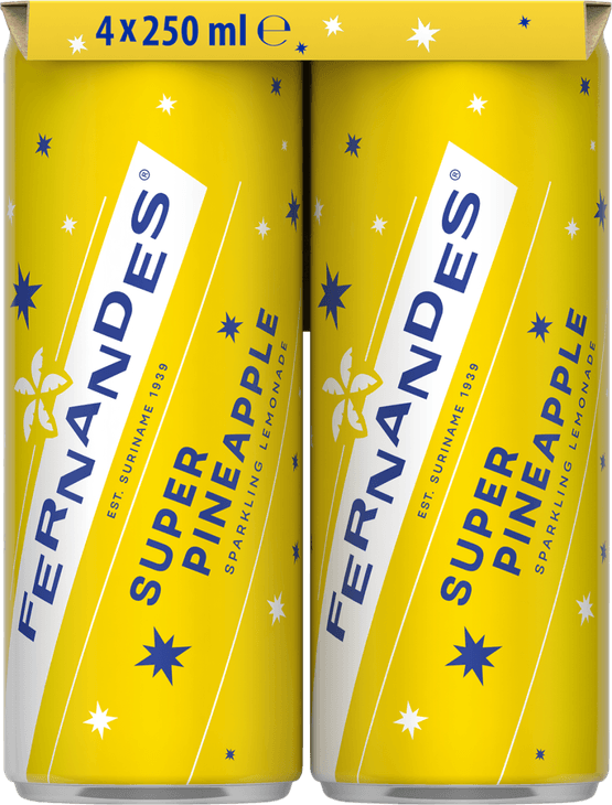 Foto van Fernandes Super pineapple 4x 250ml op witte achtergrond