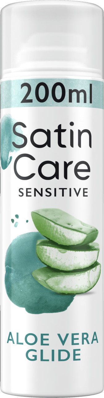 Foto van Gillette Satin care gel sensitive aloe vera op witte achtergrond